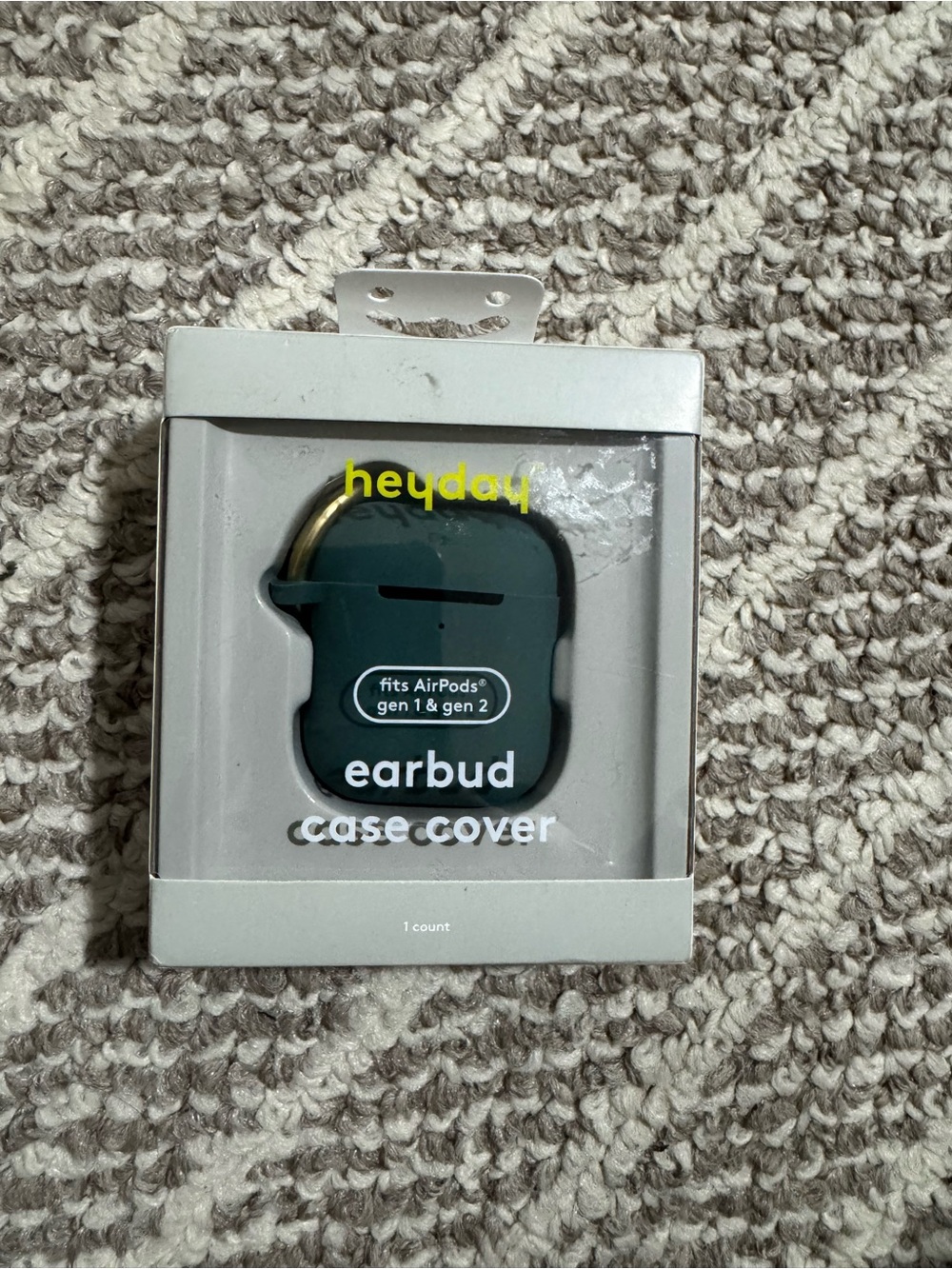 heyday Green AirPods Gen 1 & 2 Earbud Case Cover with Carabiner